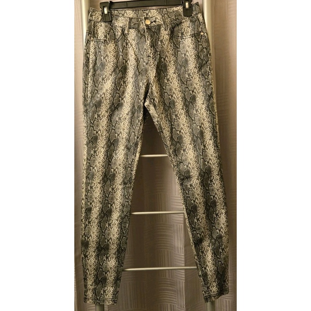 HUE Python Print Denim Leggings Women's Small Snakeskin Ultra Soft Stretch Pants